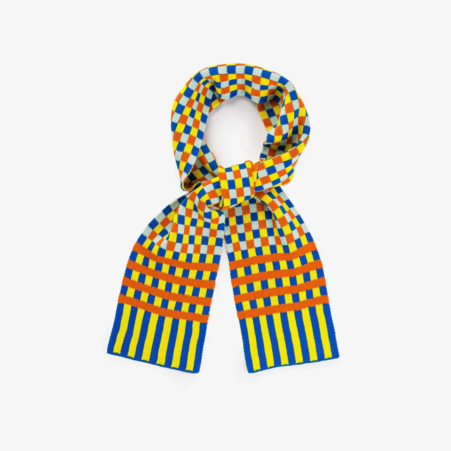 Square Mini Scarf: Yellow Cobalt