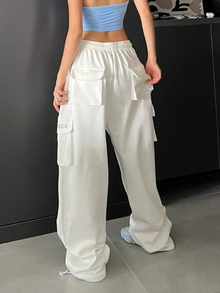 Street Multiple Pocket Bound Feet High Waist Sweatpants