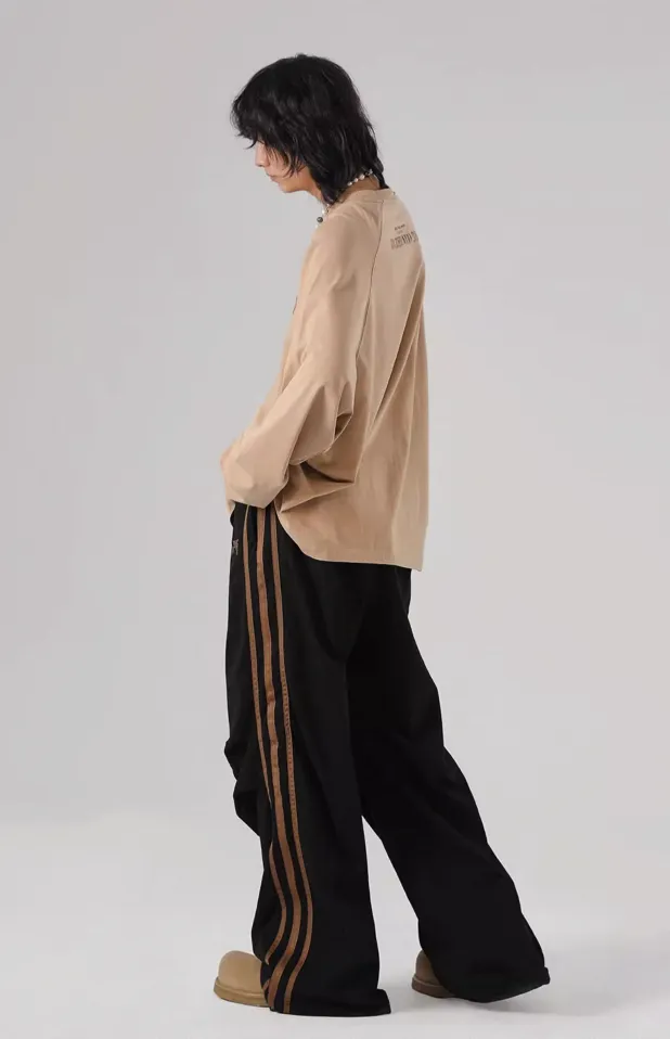 Striped Loose Sports Paratrooper Sweatpants