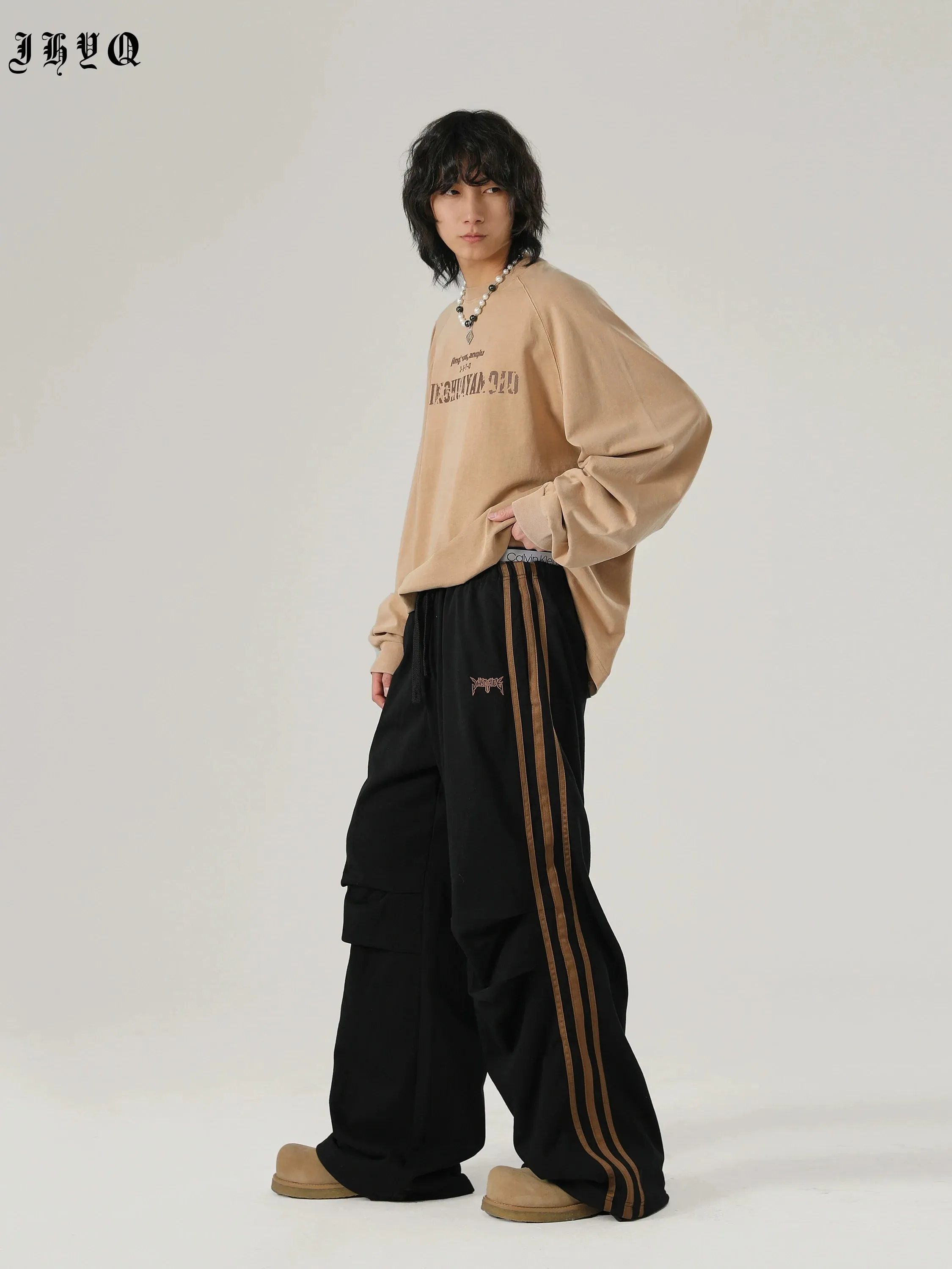 Striped Loose Sports Paratrooper Sweatpants