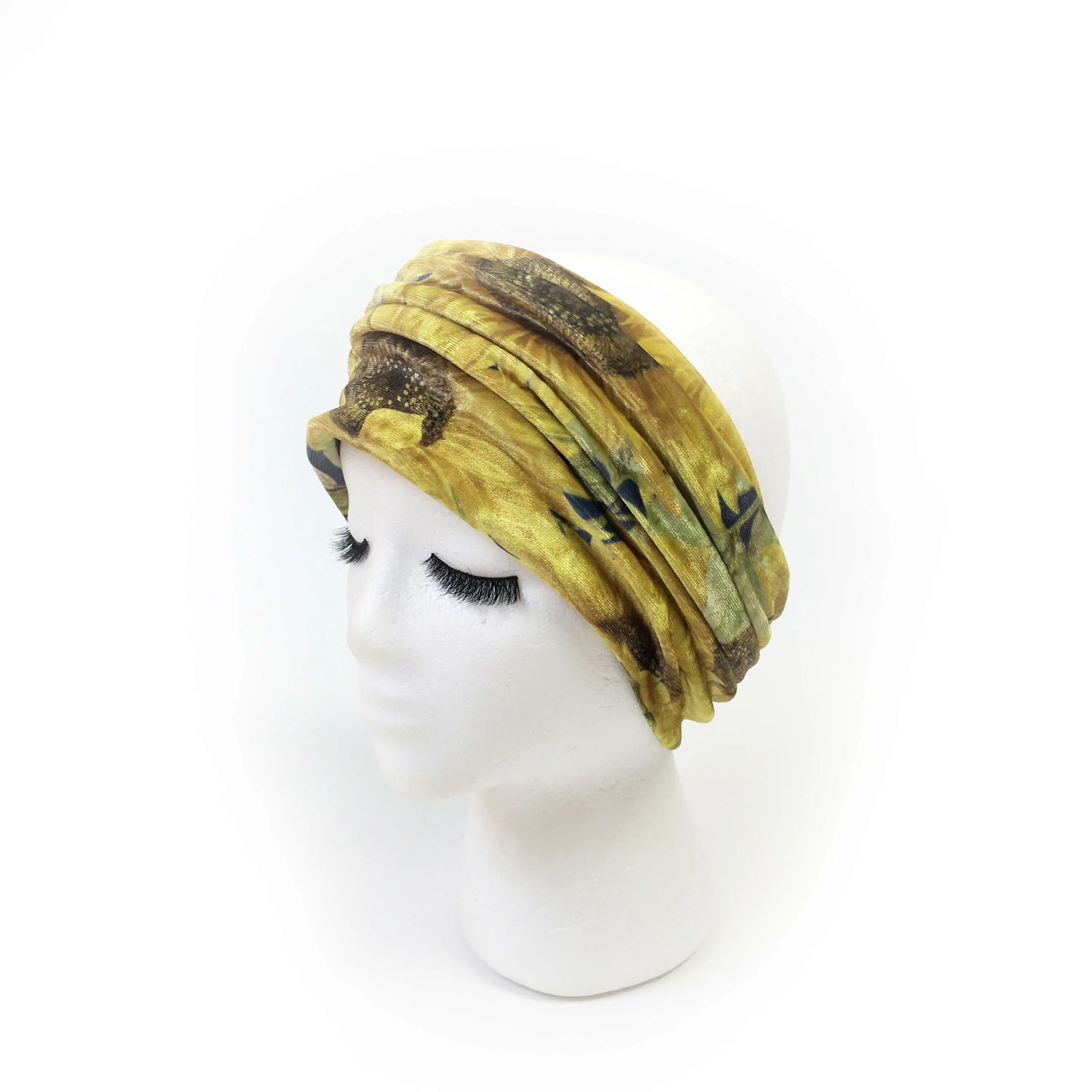 Sunflowers, Versatile Scarf, Headband, HatBand, Neck Warmer, Ladies Scarf, Velour Scarf, Designer Gaiter,Velour/Silky Soft Knit