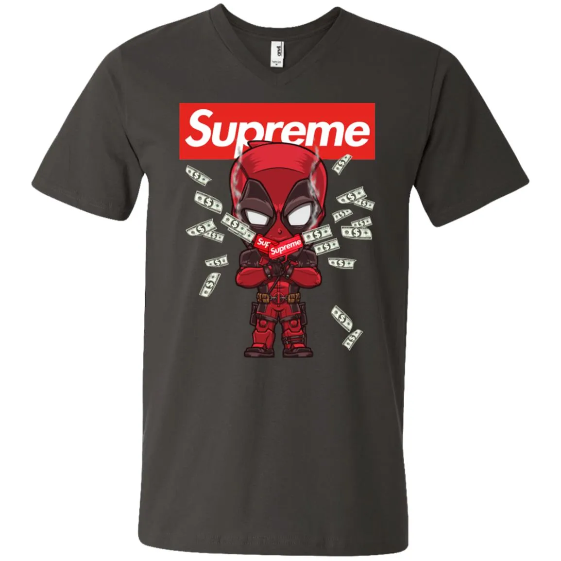 Supreme Deadpool Funny T-shirt Men V-Neck T-Shirt