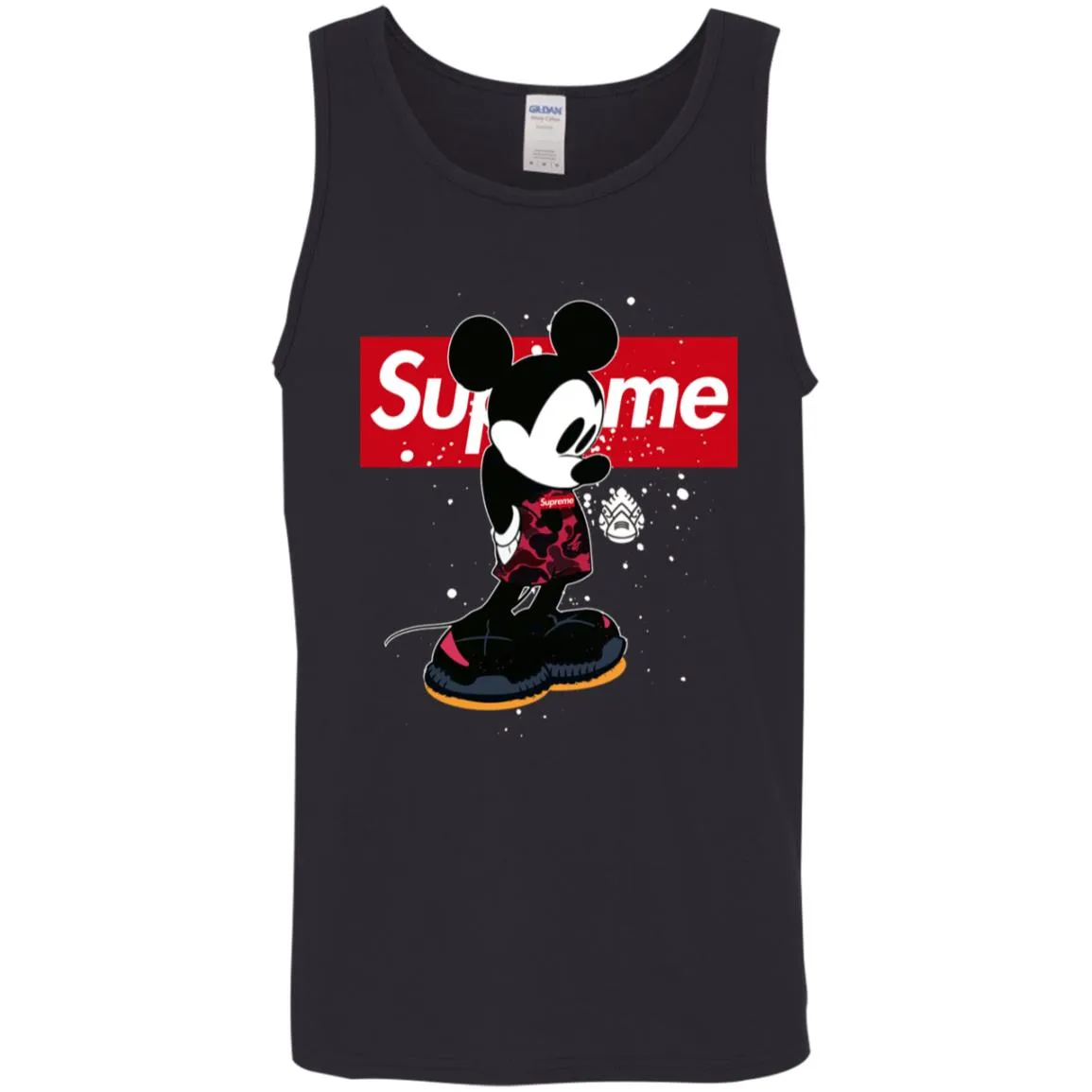 Supreme Mickey Babe Cute Love T-shirt Men Cotton Tank