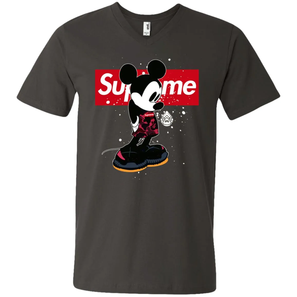 Supreme Mickey Babe Cute Love T-shirt Men V-Neck T-Shirt