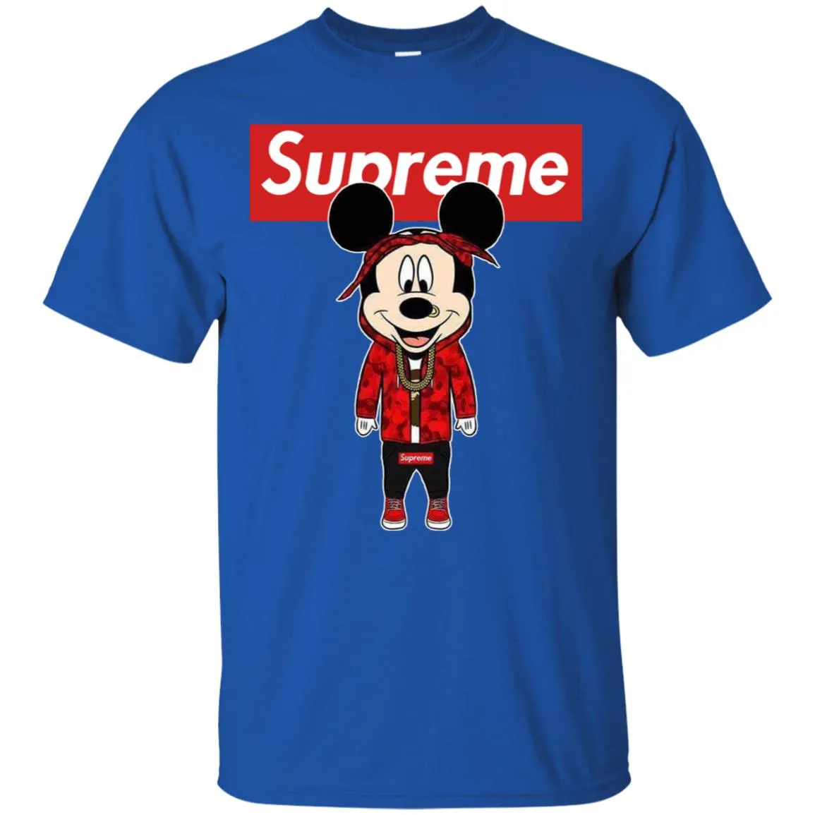 Supreme Mickey Style Fashion T-shirt Men Cotton T-Shirt