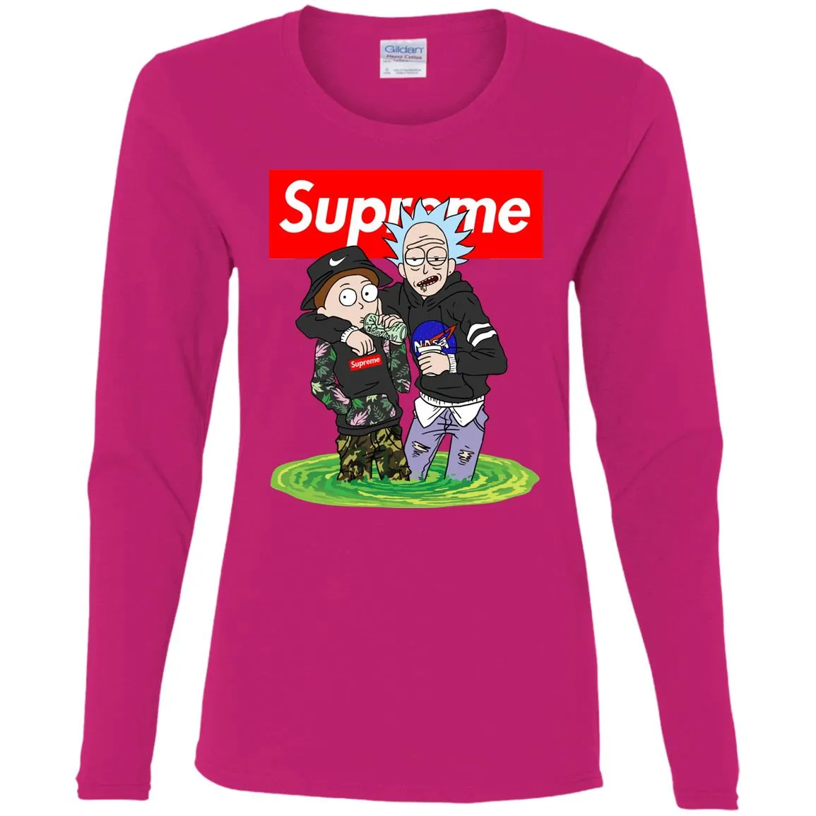 Supreme Rick And Morty T-shirt Women Long Sleeve Shirt