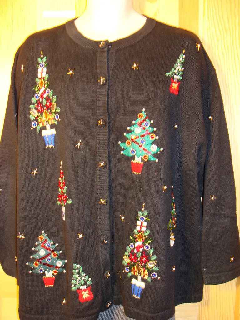 Tacky Ugly Christmas Sweater with Bling Trees XXXL (f464)