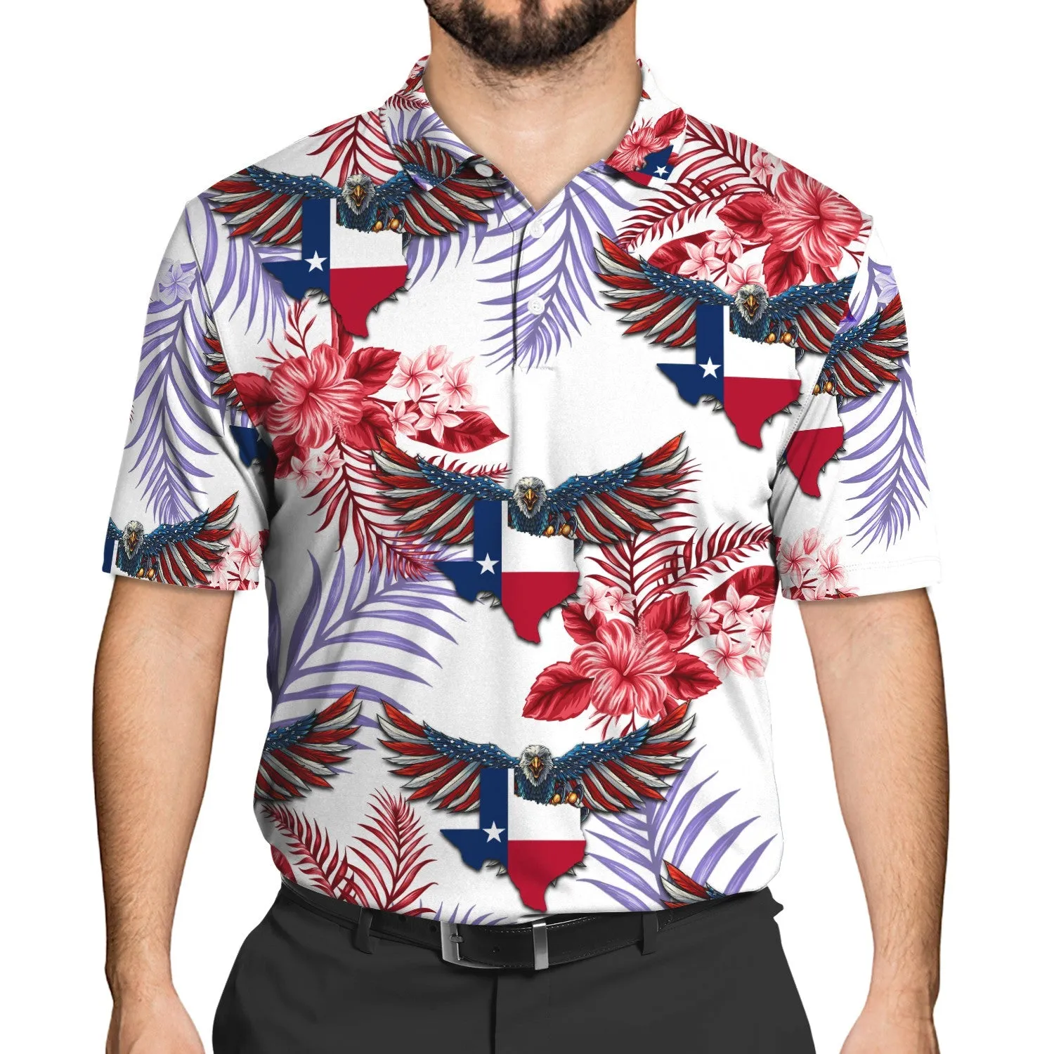 Texas Eagle Flag Flower Pattern 3D Full Print Shirt, Perfect Christmas Shirt for Texas Person