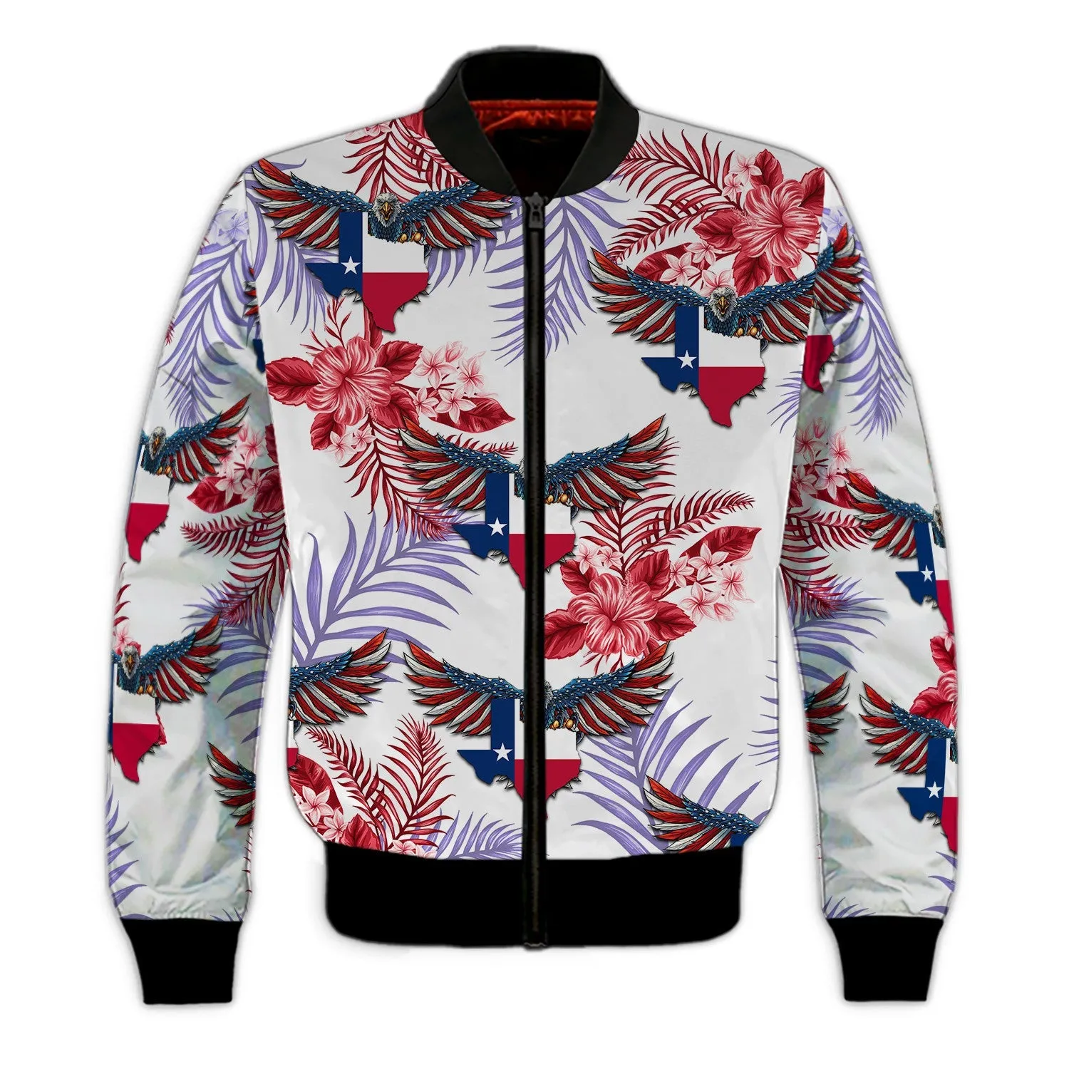 Texas Eagle Flag Flower Pattern 3D Full Print Shirt, Perfect Christmas Shirt for Texas Person