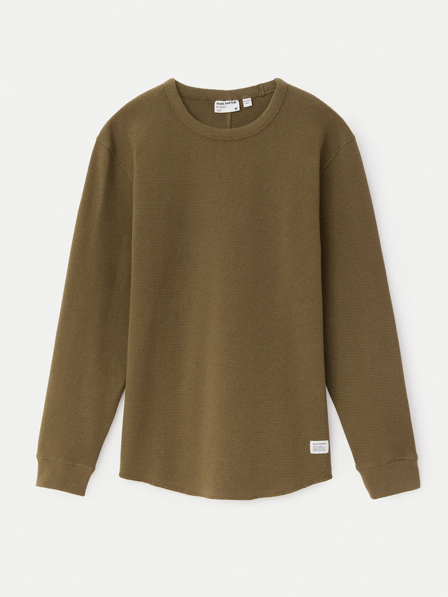 The Long Sleeve Waffle T-Shirt in Tuscany Green