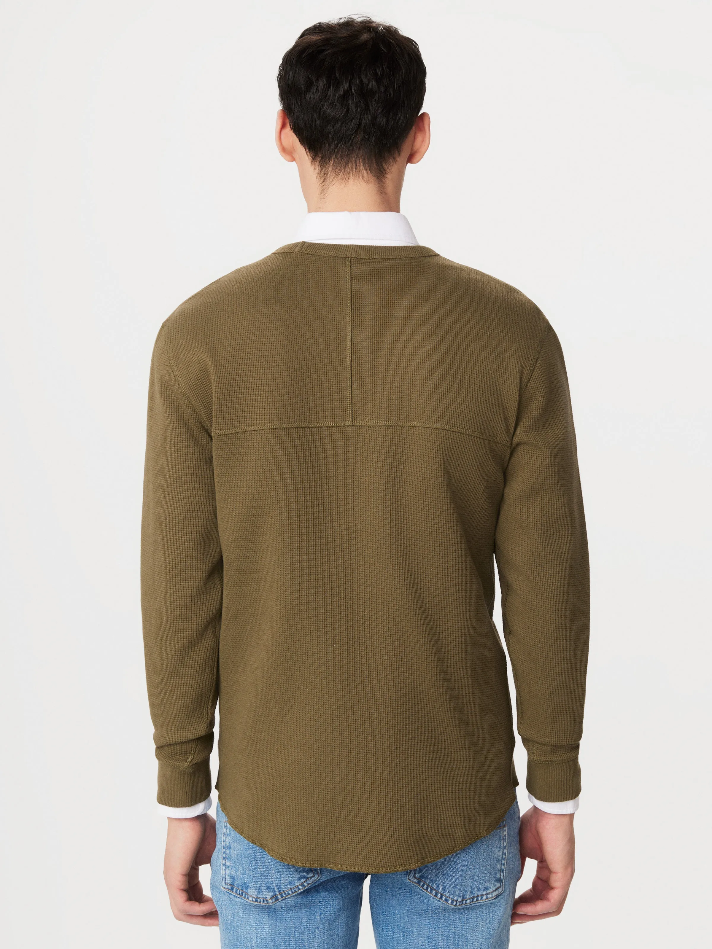 The Long Sleeve Waffle T-Shirt in Tuscany Green