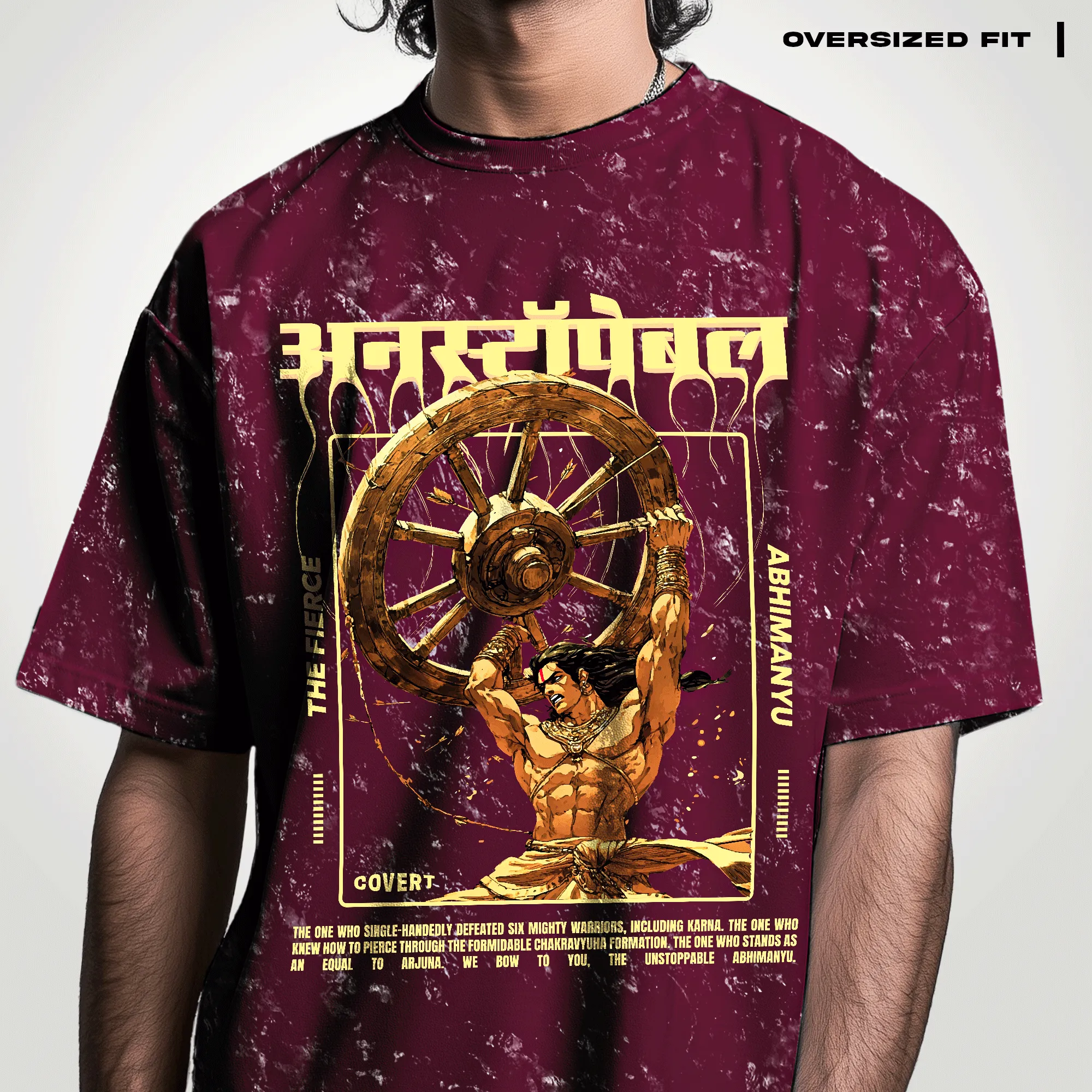 The Unstoppable Abhimanyu Oversized T-shirt (Acid Wash)