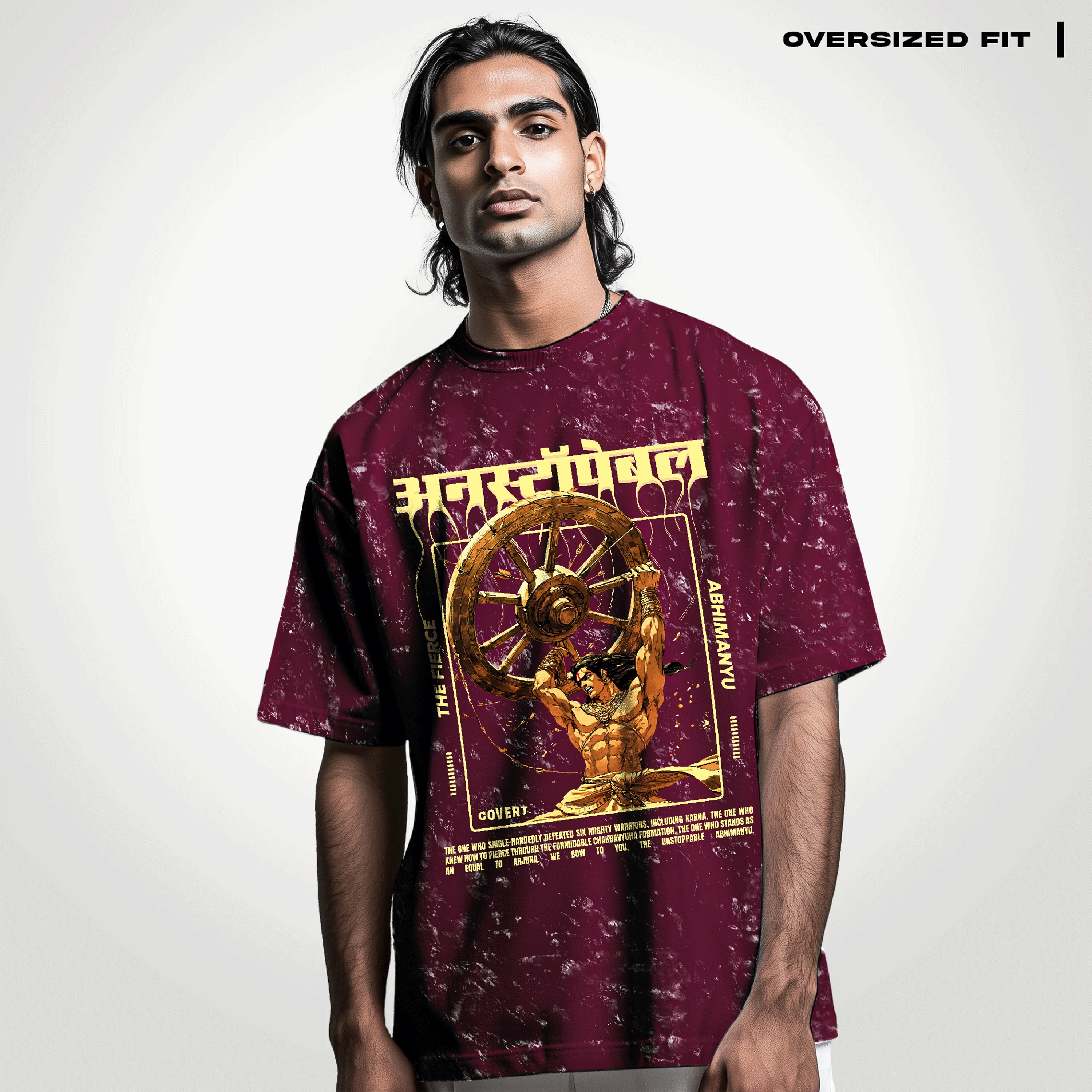 The Unstoppable Abhimanyu Oversized T-shirt (Acid Wash)