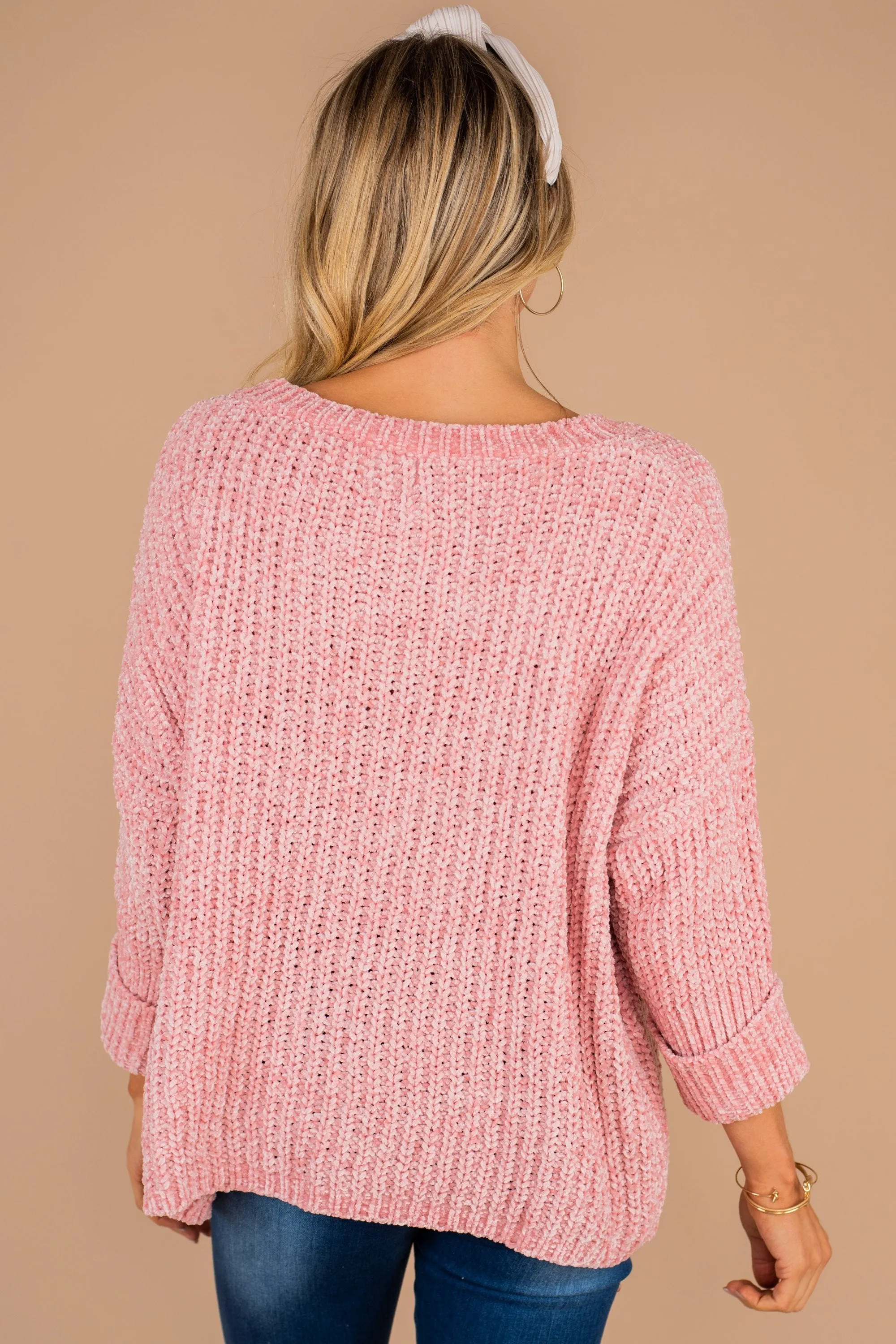 Told You So Pink Chenille Sweater