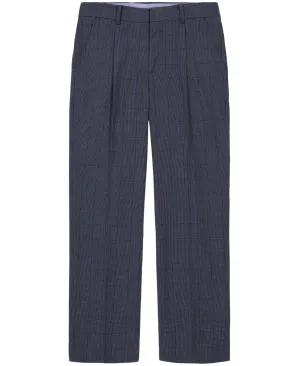 Tommy Hilfiger Big Boys Stretch Houndstooth Deco Single-Pleat Pants - Bright Cobalt