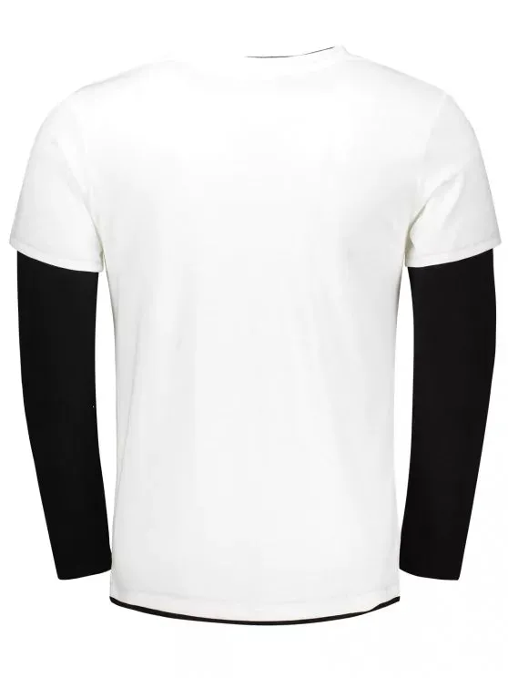 Trendy Long Sleeve Color Block T Shirt