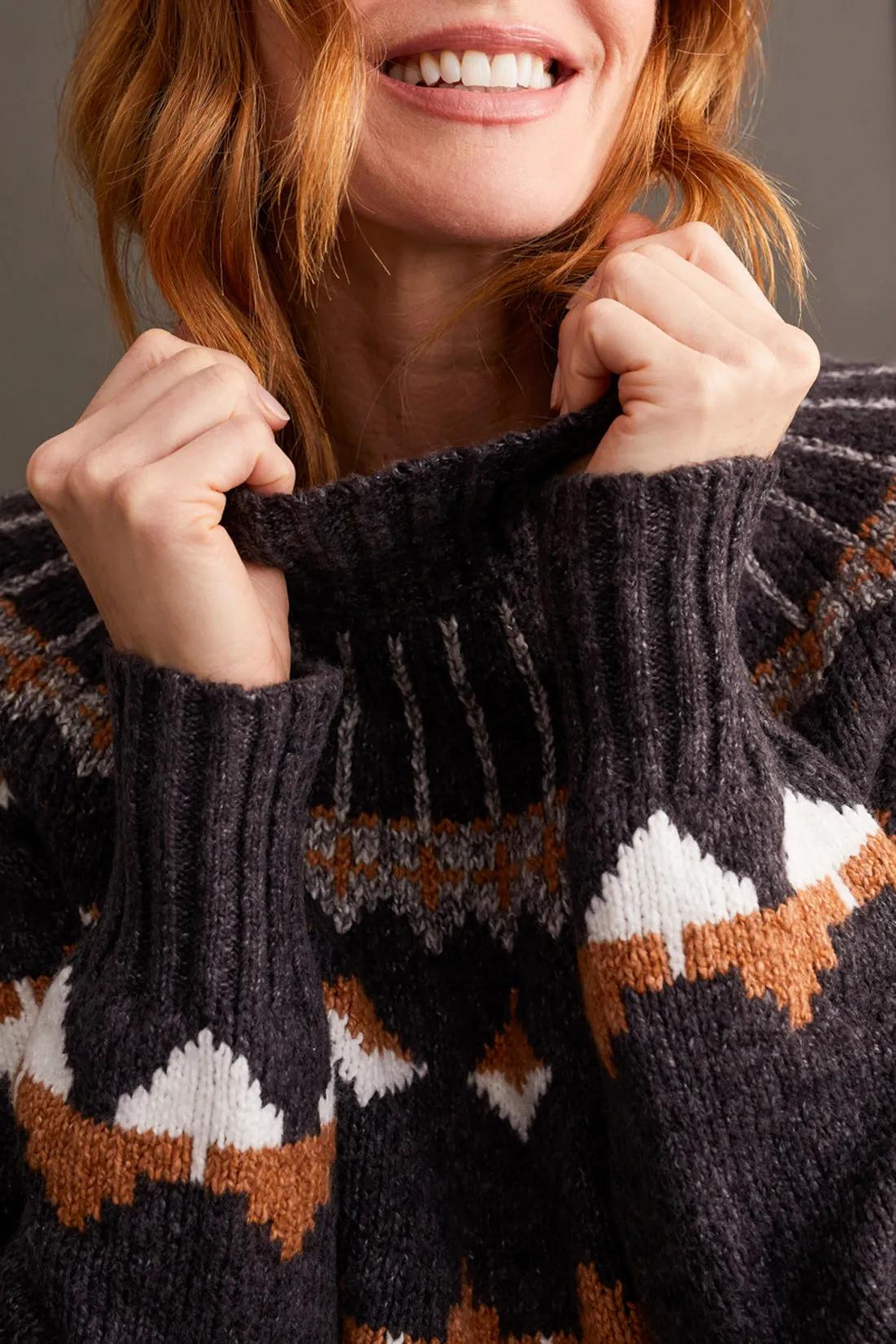 Tribal | Mock Neck Intarsia Sweater | Women's