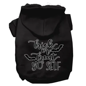 Trick Or Treat Yo' Self Screen Print Dog Hoodie Black S