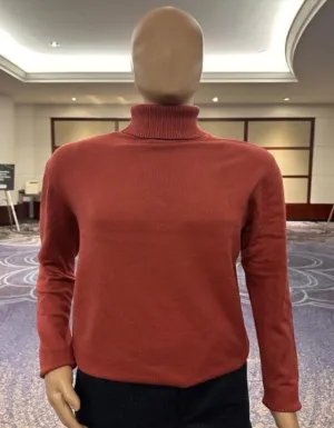 Turtleneck Sweater - Slim in Color Rust