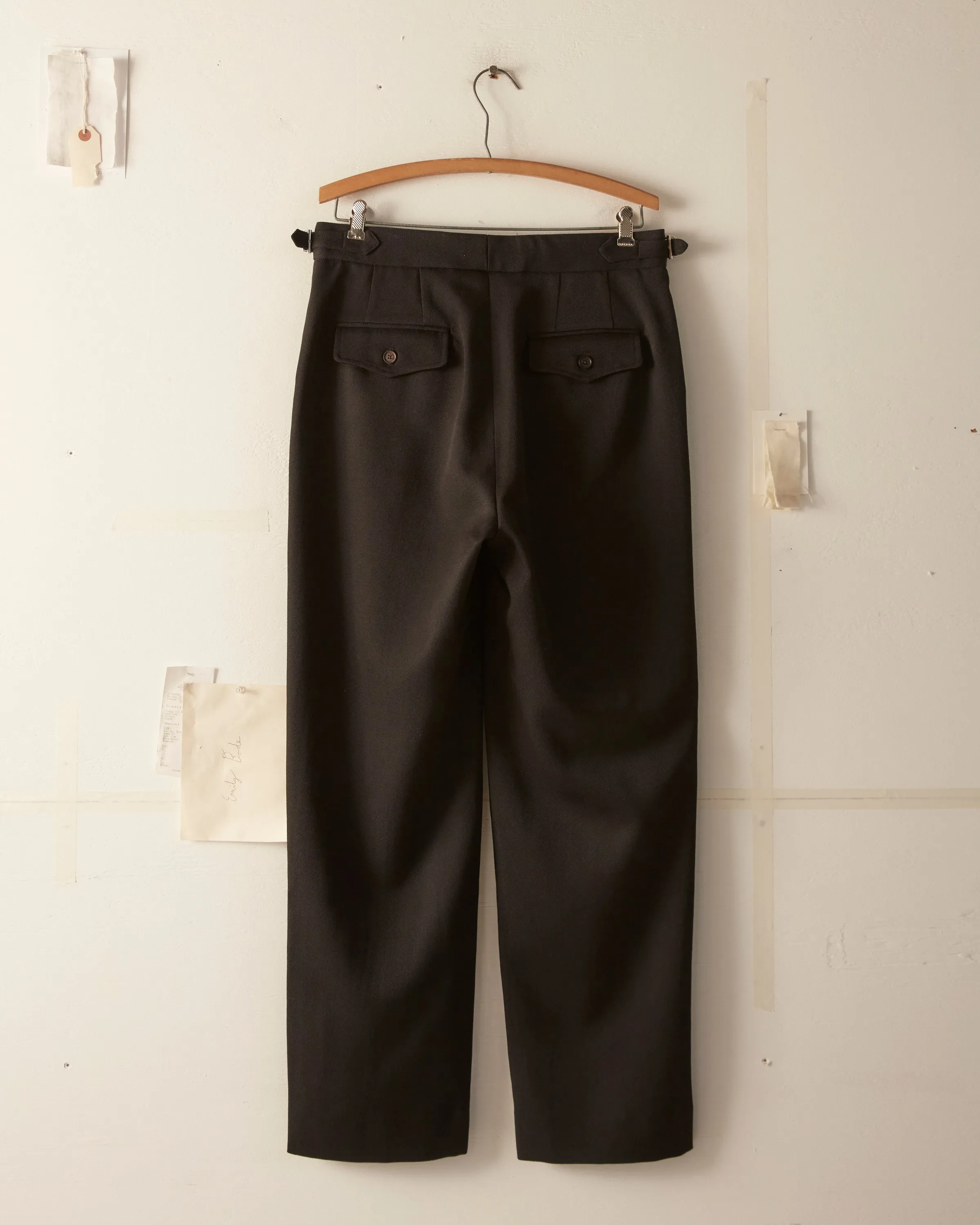 Twill Double Button Trousers - Black