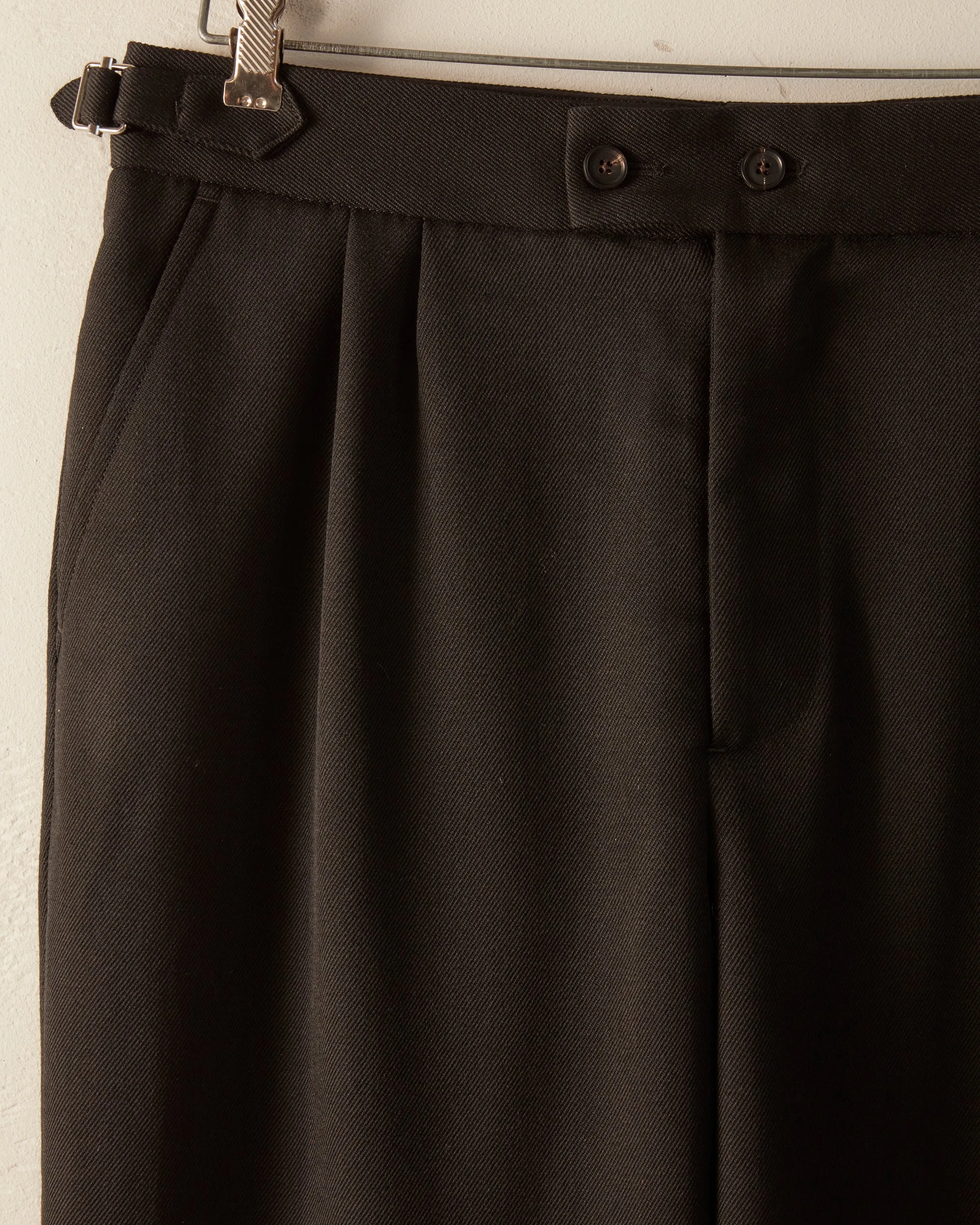 Twill Double Button Trousers - Black