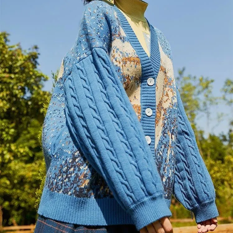 Van Gogh Self-Portrait Knit Cardigan