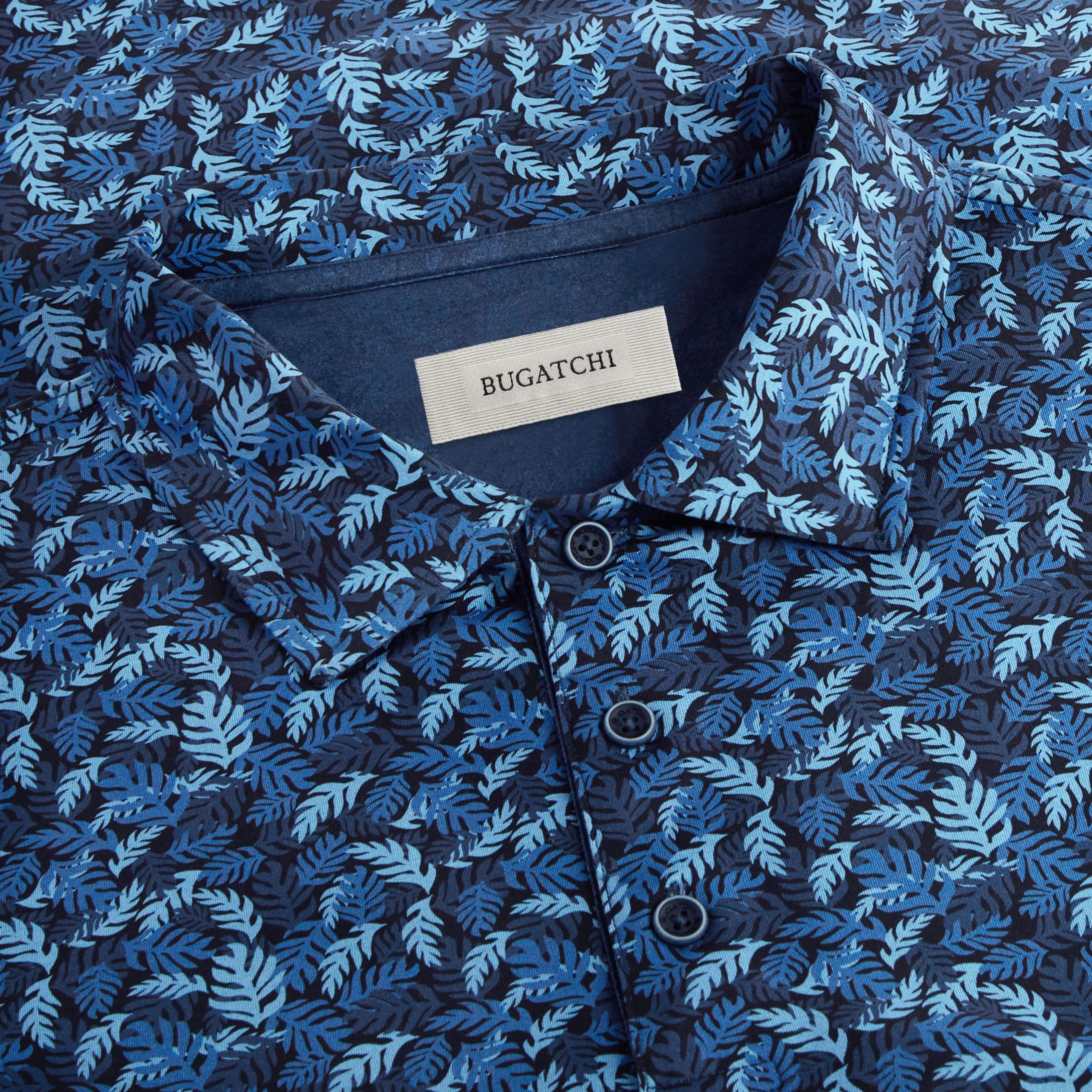 Vincent Double Sided Leaf Print/Solid OoohCotton Polo