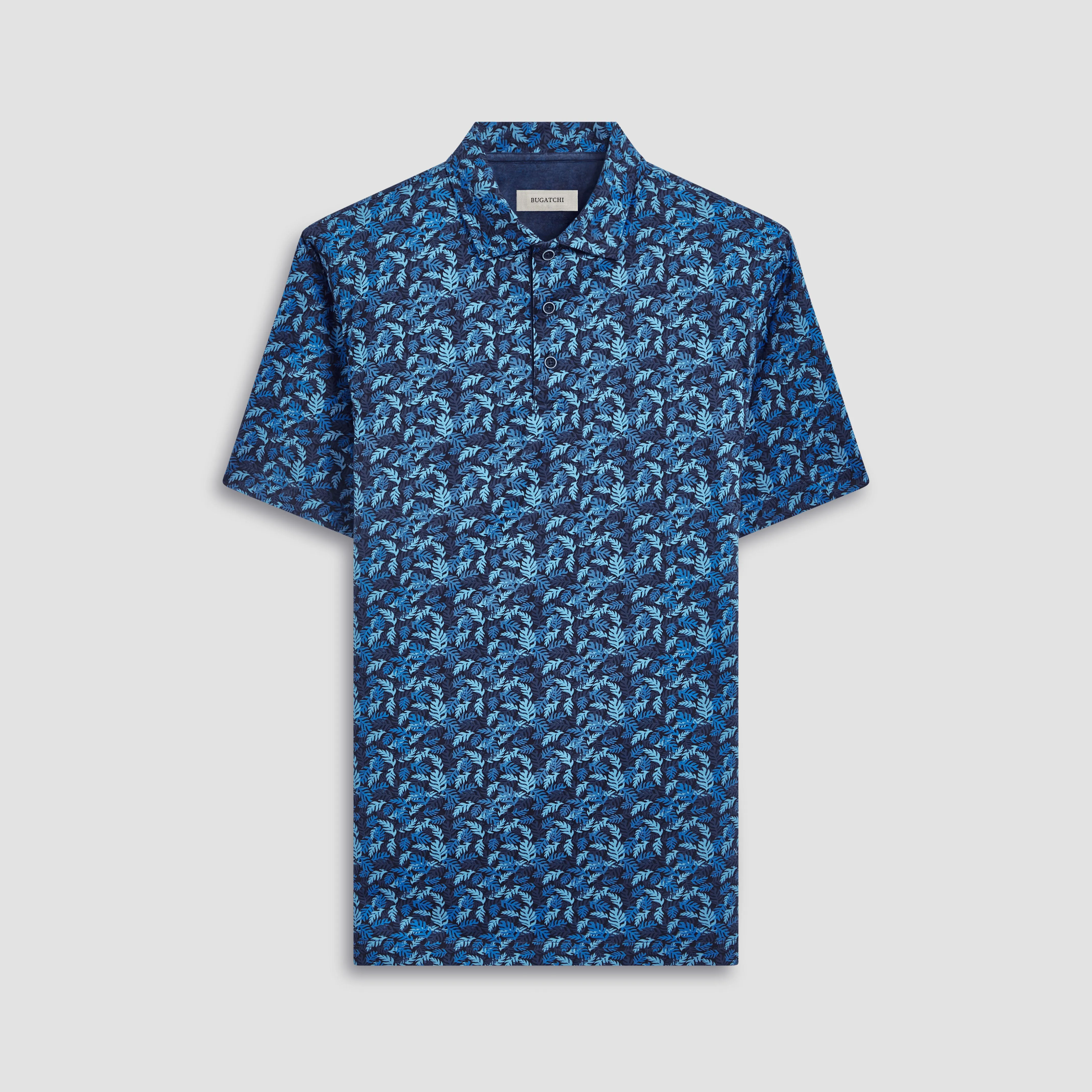 Vincent Double Sided Leaf Print/Solid OoohCotton Polo