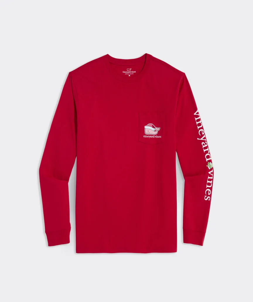 Vineyard Vines - Santa Whale Long-Sleeve Pocket Tee