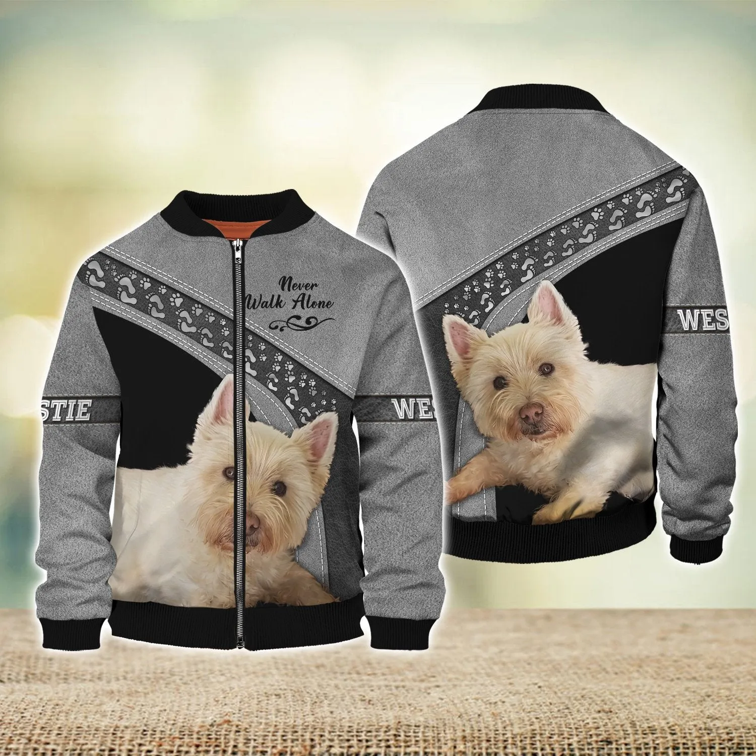 Westie Never Walk Alone 3D Full Print Shirts, Shirt For Dog Lovers, Dog Memorial Gifts for loss of Dog