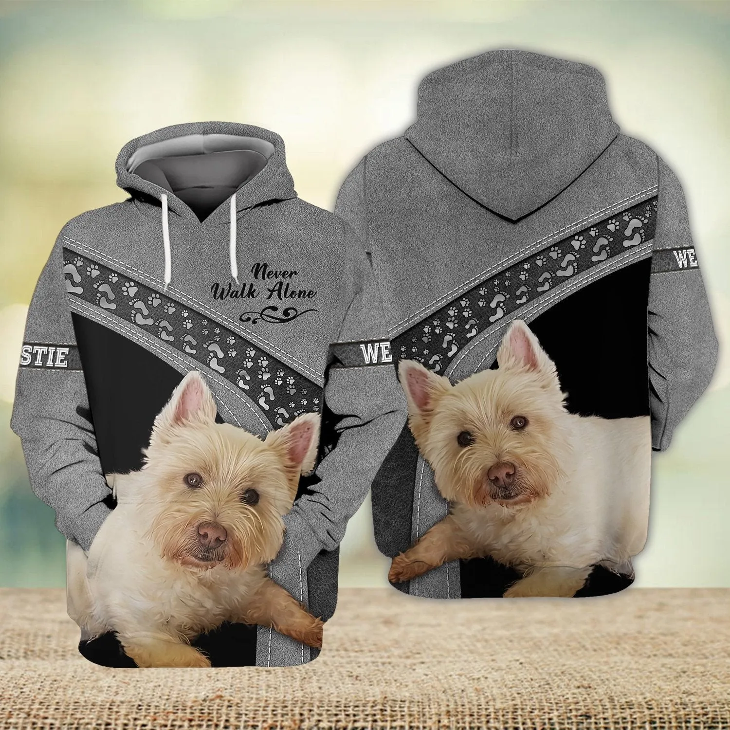 Westie Never Walk Alone 3D Full Print Shirts, Shirt For Dog Lovers, Dog Memorial Gifts for loss of Dog