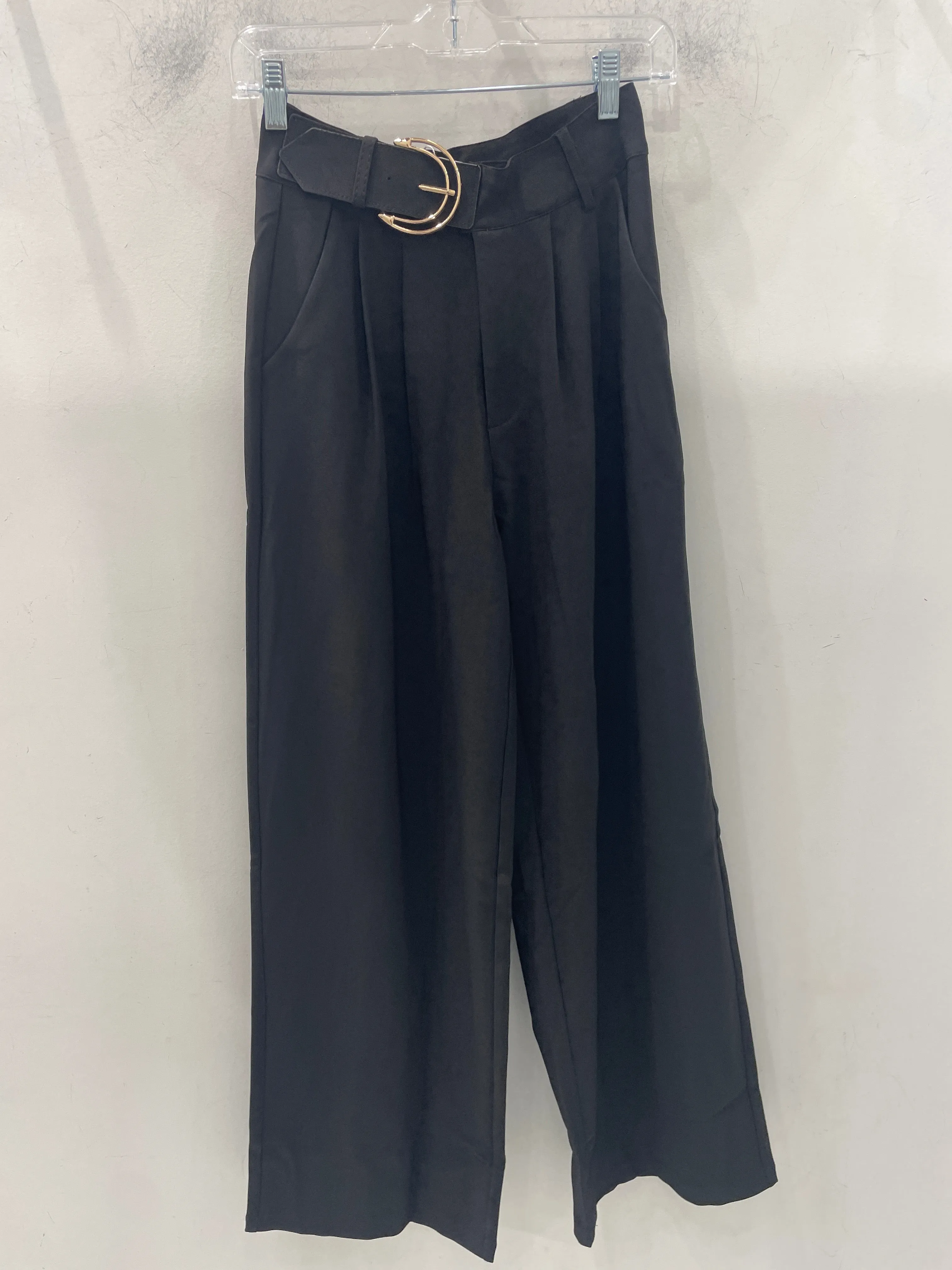 Wide Leg Belted Dress Pant