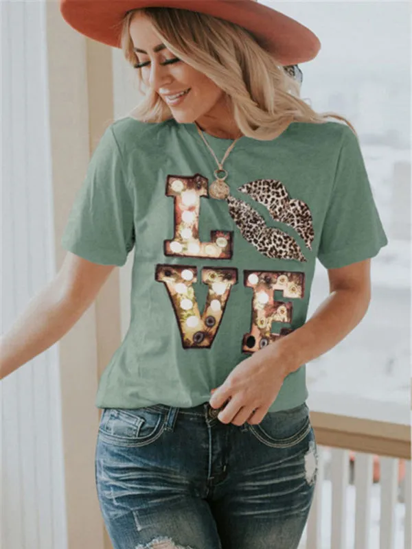 Women's Love Print Graphic T-shirt