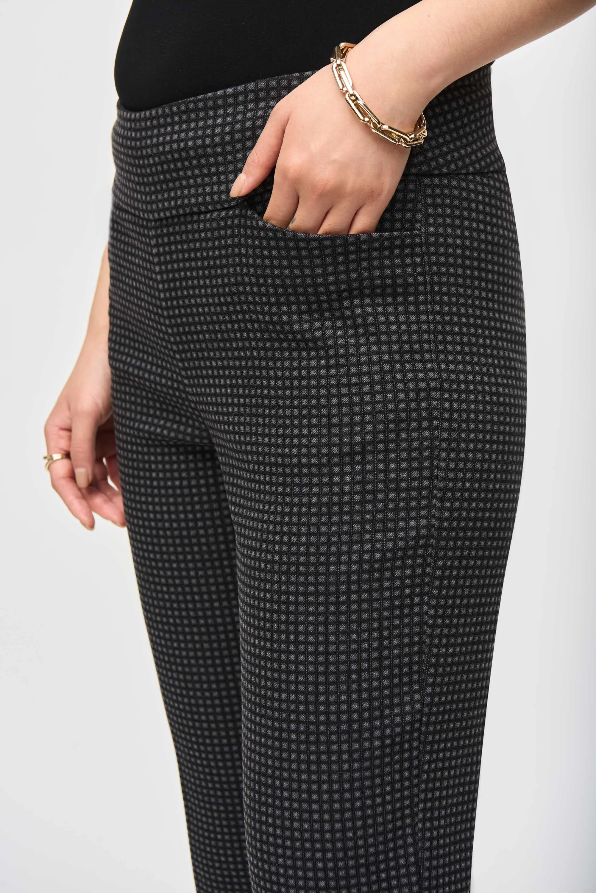 Woven Jacquard Check Print Cropped Pants
243262